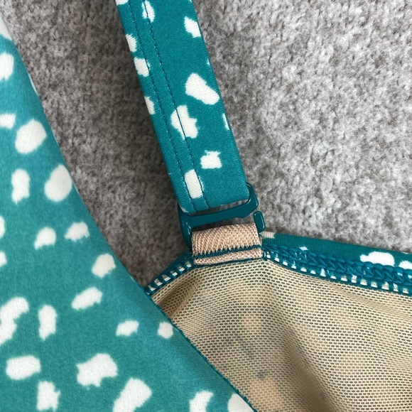 Cacique tankini swim top size 22 green with white spots resort tropical travel - Picture 3 of 8